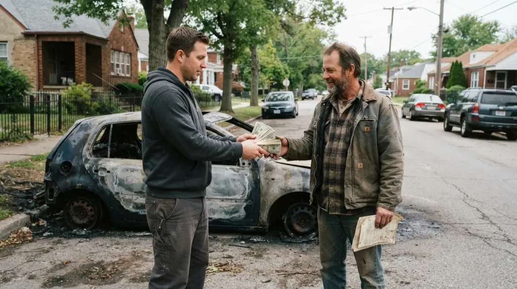 Exchanging_cash_for_junk_car